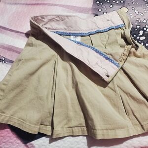 Tan Pleated Skirt Gap 8 Slim Girls Uniform Skirt